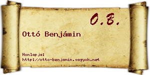 Ottó Benjámin névjegykártya